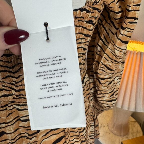NWT Faithfull the Brand Animal Print Smocked Ira Mini Dress size 4 - Picture 7 of 11